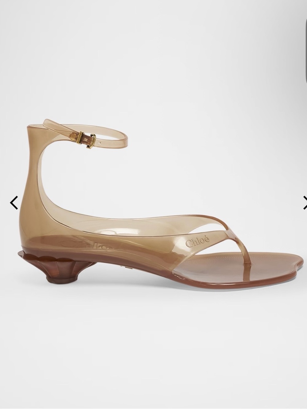 Chloé translucent tan jelly ankle-strap sandal